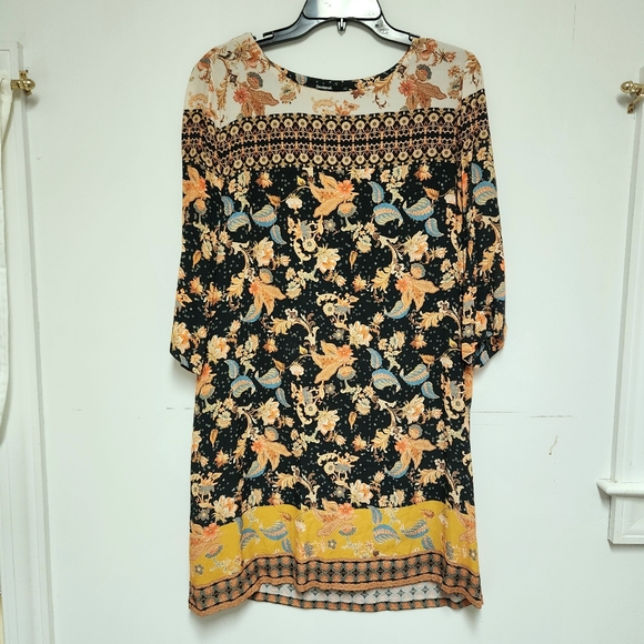 Desigual Paula paisley shift dress tunic size large autumn - Picture 2 of 14